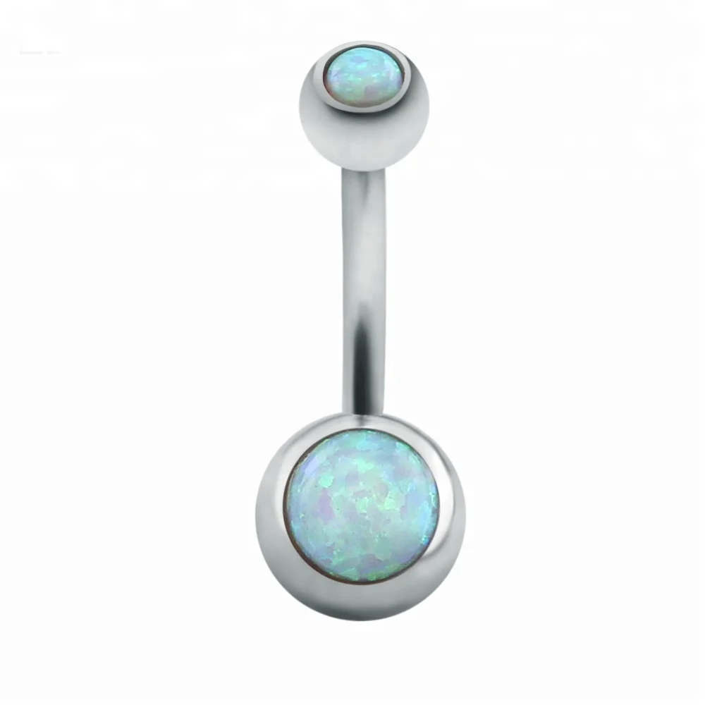 

316L stainless steel body piercing jewelry opal belly button rings, As pic