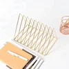 550-82 simple design triangle metal gold wire magazine file holder