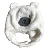 applique embroidery kids children winter hat 0-1 year imitate bear animal logo fleece hat
