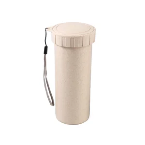 Image of Cheap Hot Selling Customized 430ML Seal Leak Proof Plastic Water Bottle With Wheat Straw
