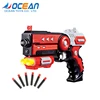 Outdoor children safety cheap price guns shooting red air soft bullet gun with 6 bullet