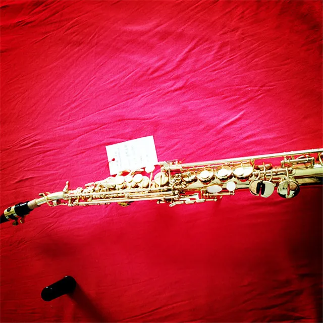 

Bb key with high F# Straight tenor soprano saxophone, Gold