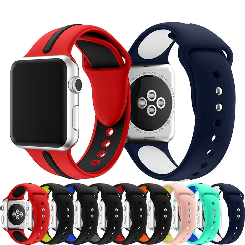 

For Apple Watch Band 42mm 38mm 40mm 44mm Silicone Sports Watch Band