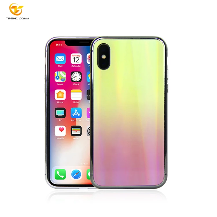 

Electroplate UV Printing Fashion Design Glass Back Case Laser For IPhone X/XS Phone Case Cover