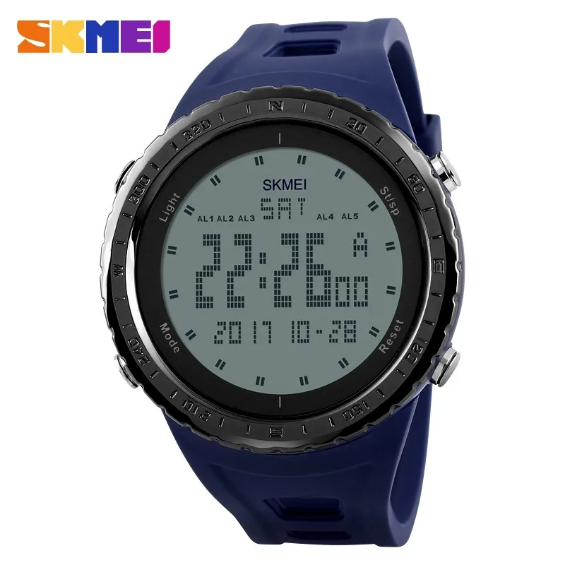 

SKMEI Men Sports Watches Countdown Chrono Double Time EL Light Digital Wristwatches Water Resistant Horloge Orologio Uomo Watch, N/a