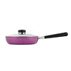Professional Manufacturer High Quality OEM Fashion 24CM Colorful Induction Heat Control Griddle Aluminum Alloy Non-stick Fry Pan