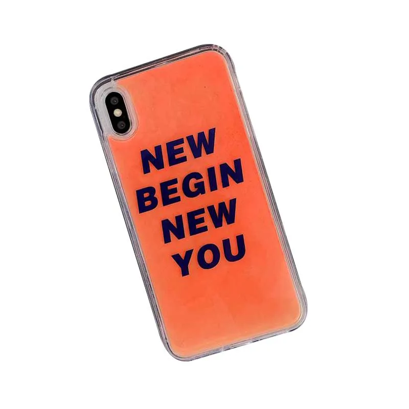 

Factory Price Luxury Luminous Neon Night light Quicksand Liquid Mobile Phone Case Cover for iPhone XS Max 6.5inch 678Plus XR