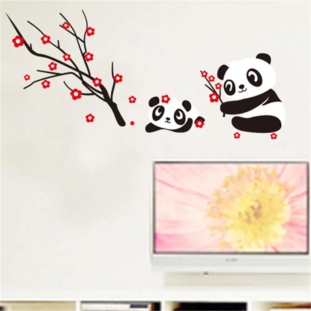 Kaymi Removable wall stickers Cartoon wall stickers baby panda Wall Stickers Children's room decorative wall stickers JM8243