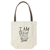 Custom screen print tote bag organic cotton womens large canvas shopper leather handle