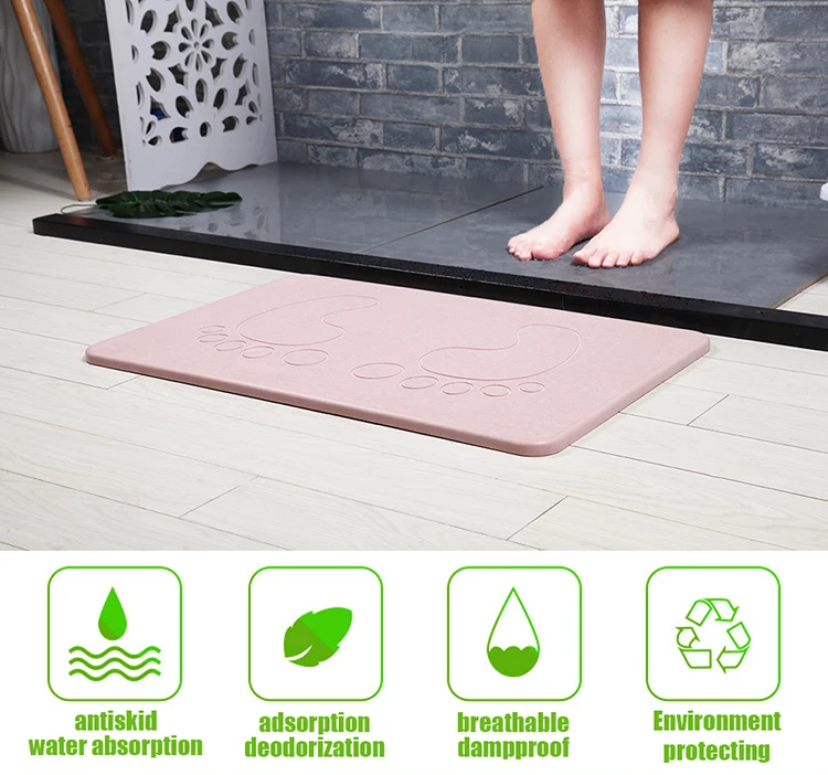 Custom Size Ecofriendly Diatomaceous Earth Bath Mat Kids Waterproof