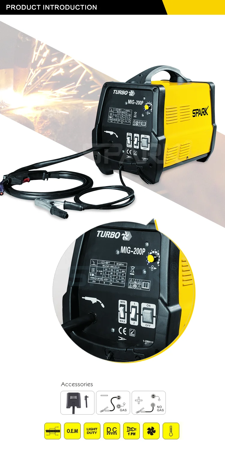 High Quality Mig200 Mig/mag 200inverter Co2 Mig Mag Welding Machine