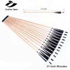 12PCS /Set Wood Arrow 31"length Turkey Feather Wood Arrows with Fixed Target Steel Point for Longbow Archery Hunting
