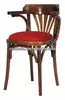 Antique Bentwood restaurant chair with upholstered red leather seat cushion,wedding chairs and wedding table engaged couples