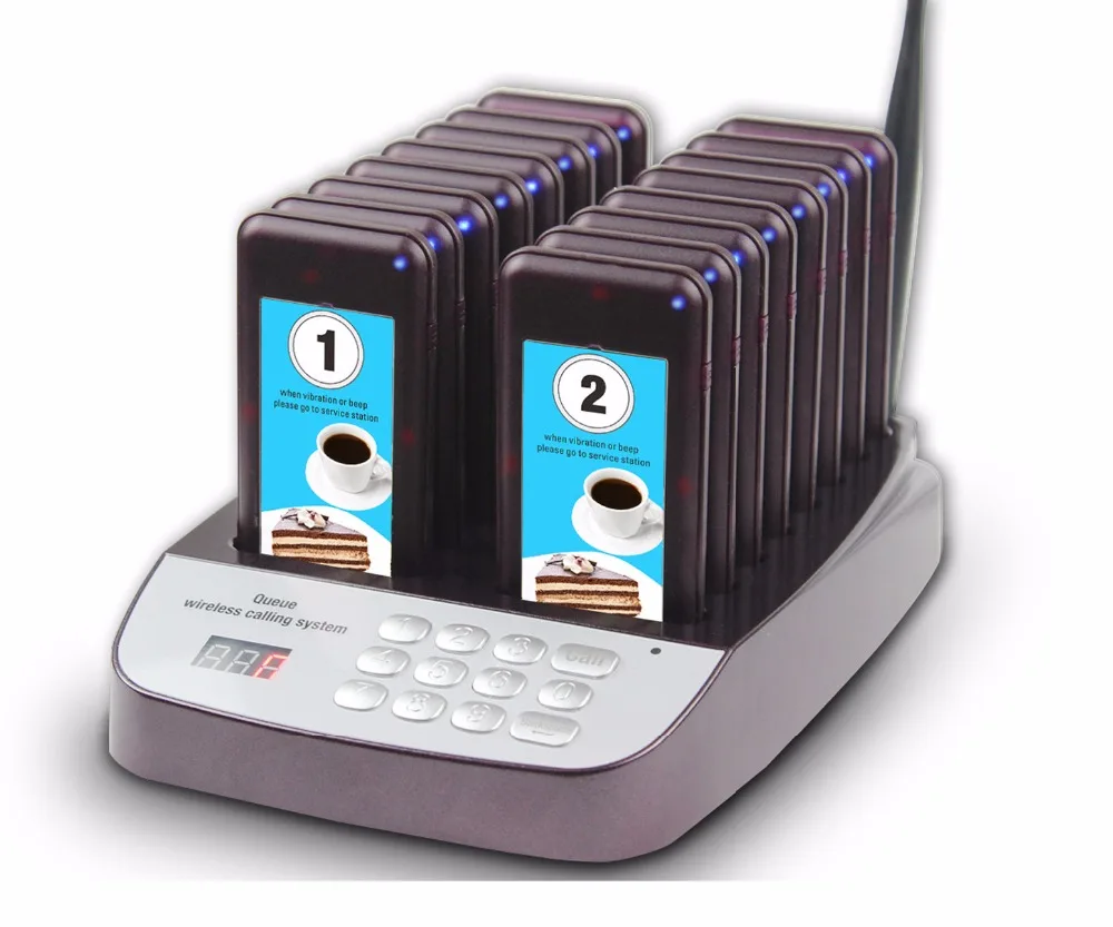 

wireless restaurant take meals coaster pager, self-service call system, Black