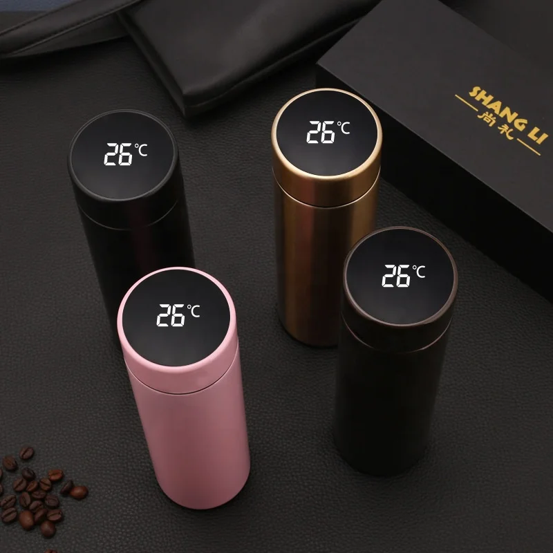 

500ML LED Temperature Display Smart Water Bottle Cup Insulation Stainless Steel Vacuum Insulated Leak Proof Vacuum Cup