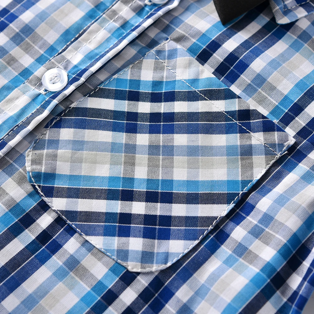 
custom blue plaid child long sleeve 95 cotton shirt 