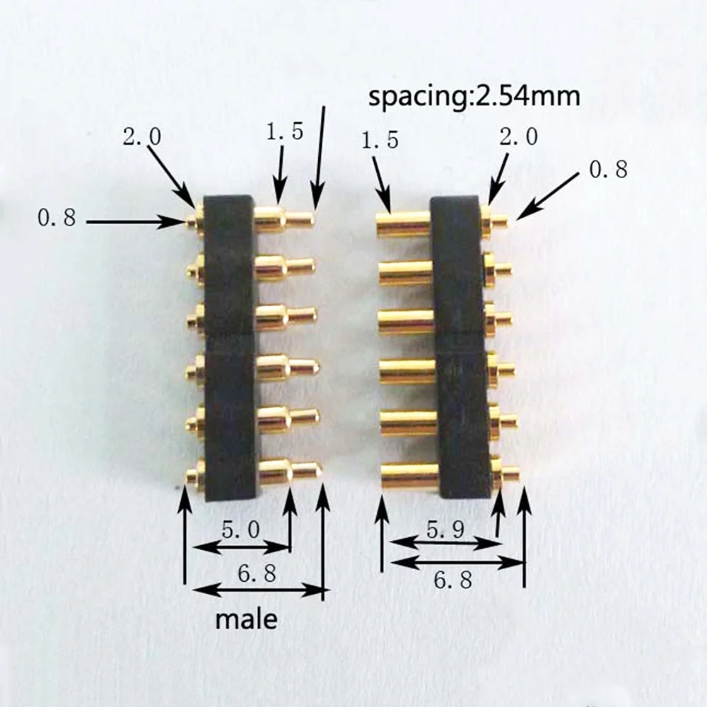 loaded pogo pin male plug connector for electrical pogopin