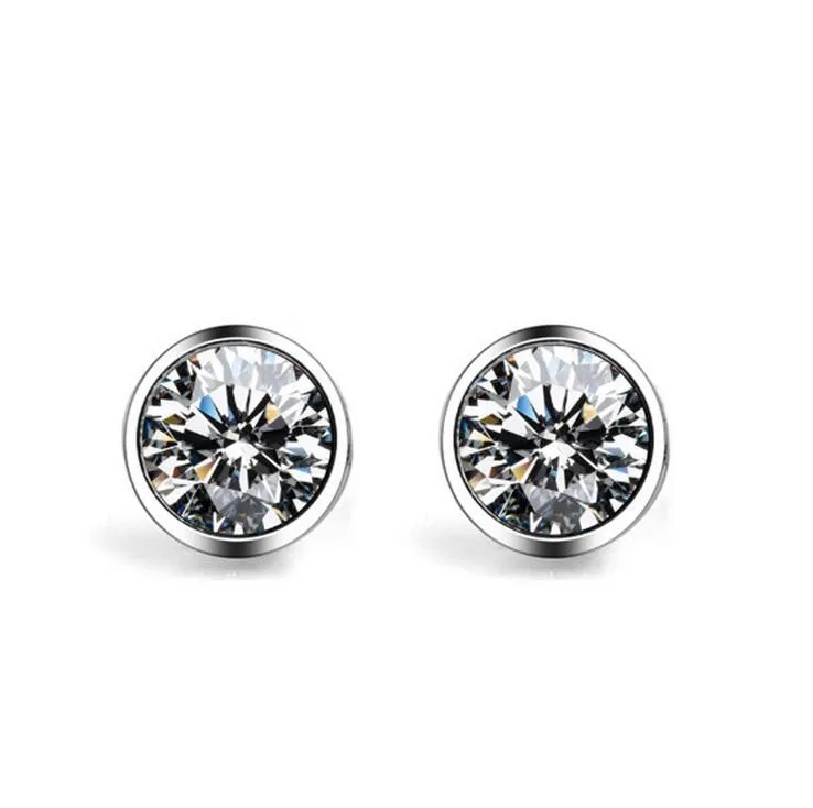 

Fine jewelry 100% 925 Sterling Silver Zircon earrings Free shipping