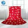 100 Polyester Double Layer Printed Red Christmas Deers Snow Imitate Super Soft Velboa Sherpa Fleece Knitted Throw Winter Blanket