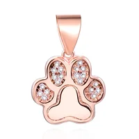 

POLIVA Fashion Hot Selling Rose Gold Plated Animated Little Dog Paw Footprint Pendant 925 Sterling Silver Jewelry