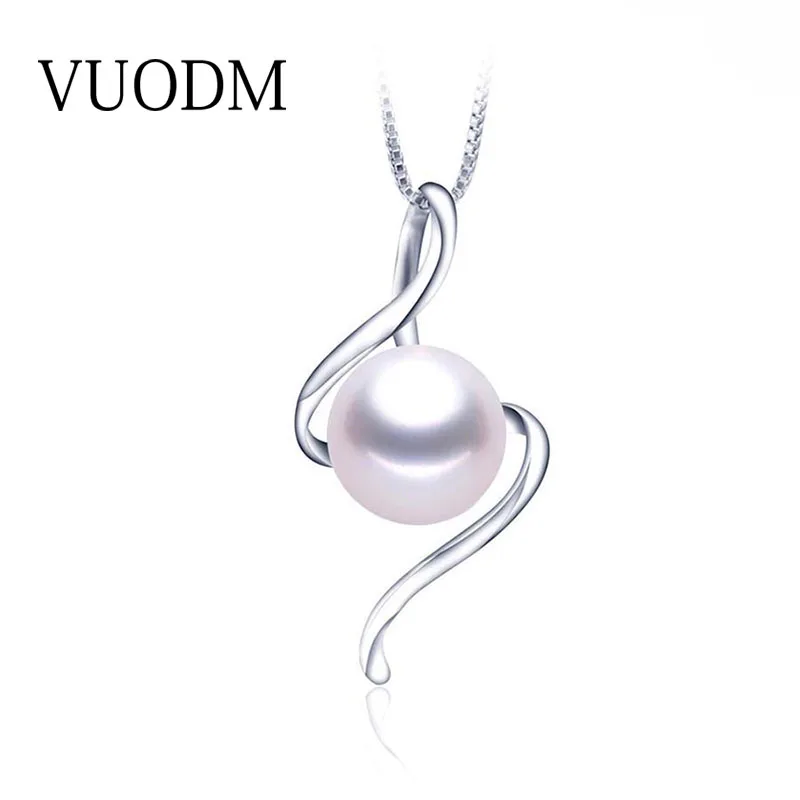 

Simple&Elegant Sterling Silver Jewelry Fashion 10-11mm Natural Freshwater Pearl Necklaces & Pendants For Women 925 Sliver