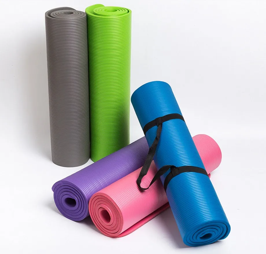 Eco Friendly NBR 10mm Thick Yoga Mat with Yoga Strap