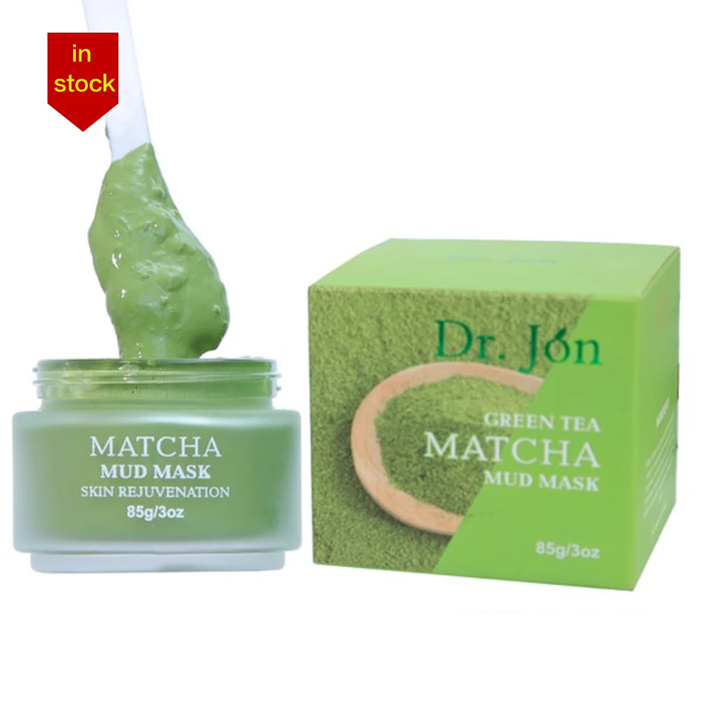 

Green Tea Matcha Mud Face Mask Hydrating Lightening Mud Mask Private Label, Green tea mud mask