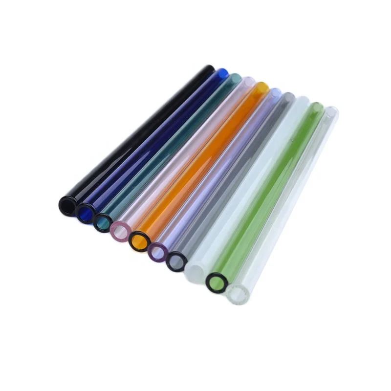 

amazon colored high quality glass drinking straws biodegradable straws with bent and straight style