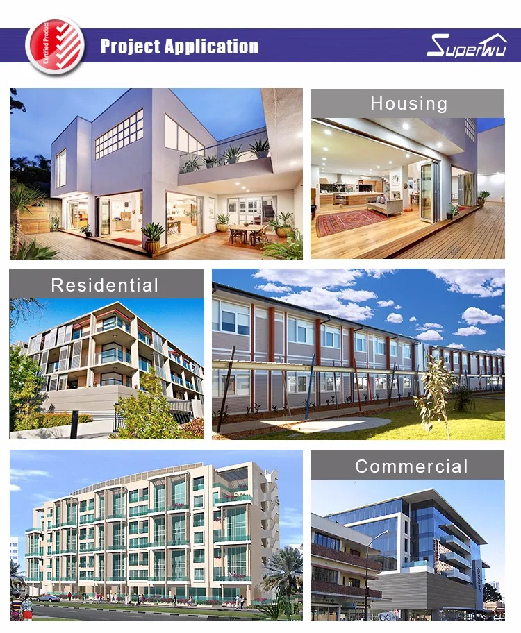 California architectural residential project sound proof thermal break aluminum alloy double panel glass windows