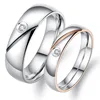 Titanium Stainless Steel CZ Love Devotion Promise Ring Couple Wedding Band Set