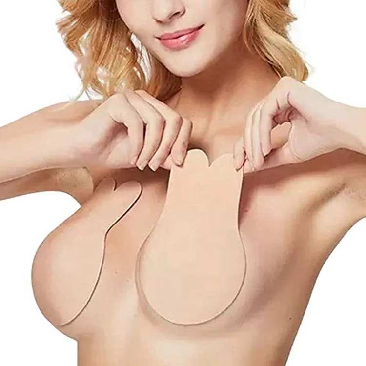 

Rabbit Up Lift Reusable Self Invisible Adhesive Sticky Sexy Silicone Breast Lift Nipple cover, N/a