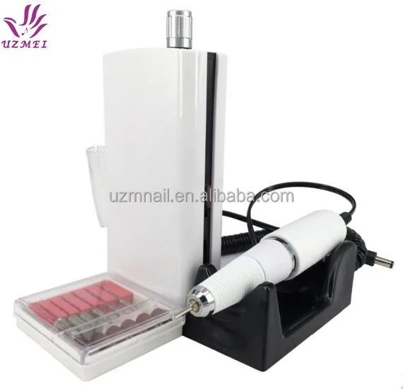 

30000RPM Rechargeable electric nail file drill machine, White/black/silver/pink/red