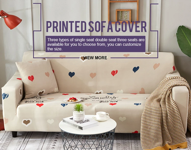 95 Polyester 5 Spandex Washable Printed Sofa Cover Stretch Couch