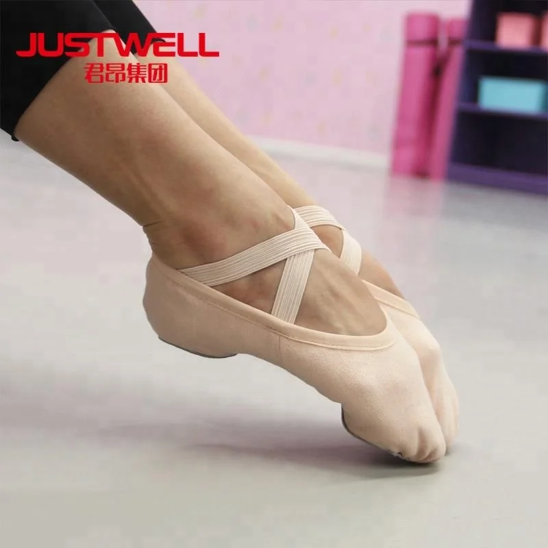 

Stretch Canvas Ballet Shoes, Pink, brown