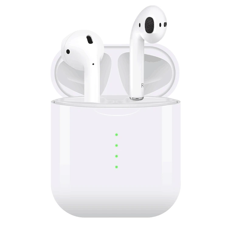 

i10 earphone 1:1 Auto Pairing Blue tooth 5.0 wireless bt Touch Control Wireless Charging function headphone, White