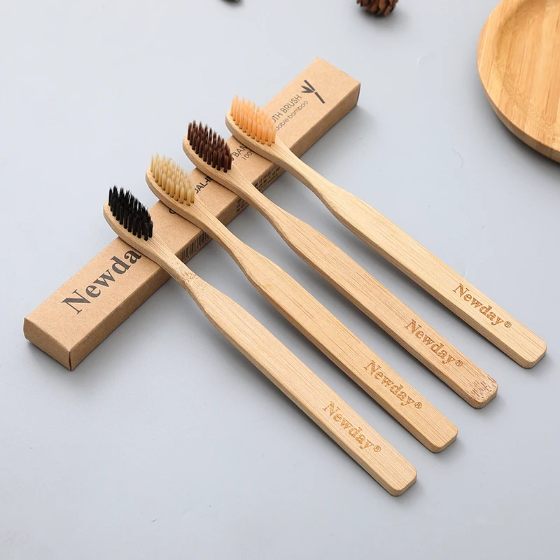 

Factory Wholesale Cheap Price Adult Medium Bambus Wooden Toothbrush, Customized color