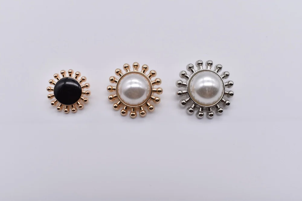 批发锌合金时尚按钮金属珍珠纽扣