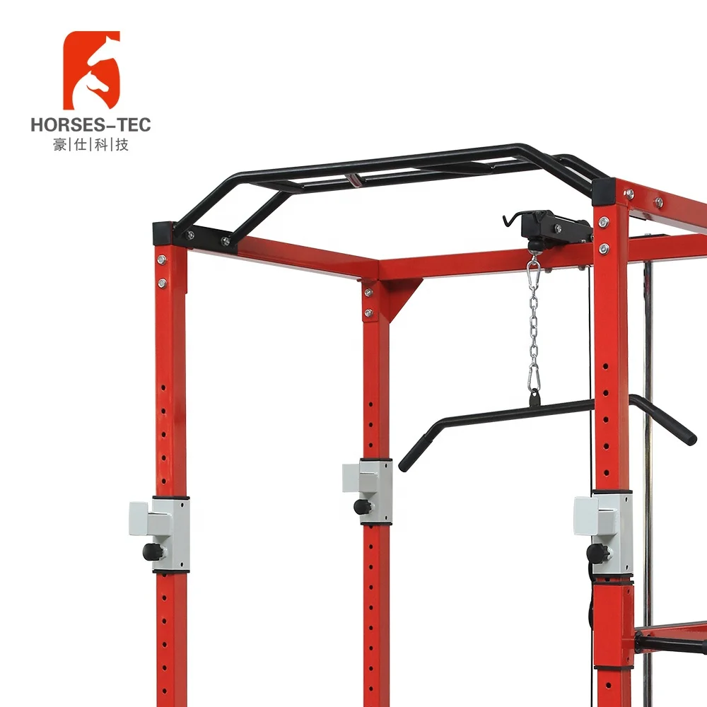 Free standing hammer strength chin-up station power rack with j hooks