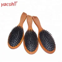 

Yaeshii Hot Sell Boar Bristle Hair brush Massage Comb Hair Scalp Paddle Brush in Hole Beech Wooden Handle Hair Brush