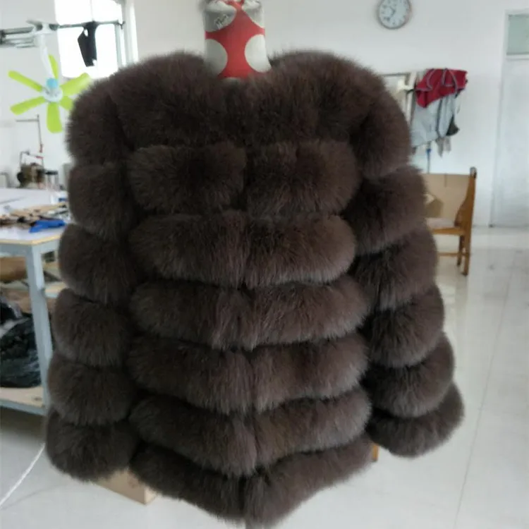 

Detachable Ladies Long Coat Design Winter Fur Coat Genuine Fox Fur Coat For Women, As picture