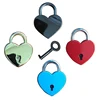 Heart-shaped Padlock & Skeleton Key Metal Lock for Luggage Diary Book Jewelry Box Heart-shaped Padlock with Key