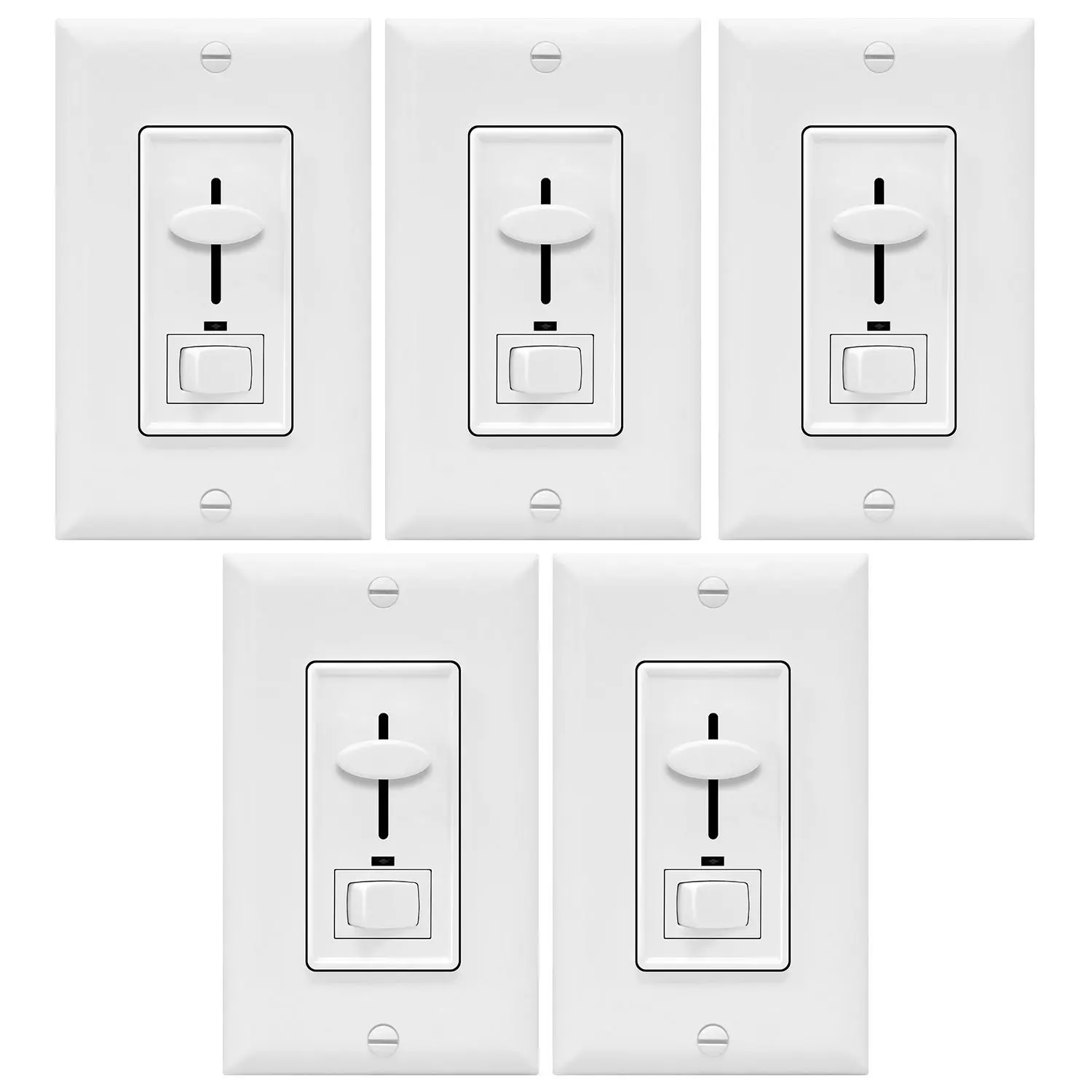 Enerlites Dimmer Light Switch 3-Way Multi Location for Dimmable Incandescent / Halogen Light Bulbs | In-Wall, Electrical Dimming Switch, ON/OFF Switch, Green LED Night Light | 700W, 120V, 60Hz, White