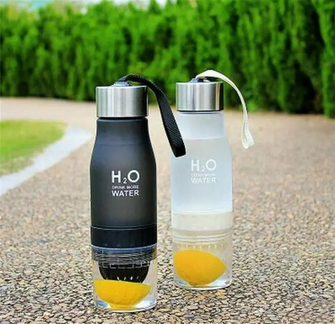 

Portable H2O Lemon Plastic Fruit Juice Water Bottle With Infuser