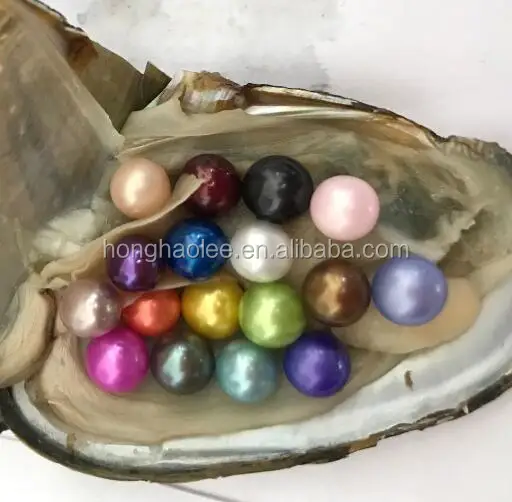 

AAAAA grade vacuum packed 6-7mm round pearl oyster white pink purple dyed colours stock, N/a