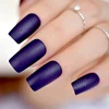 Frosted Instant Fake Nails Dark Grape Purple Slim Medium-long Matte Artificial Nail Tips
