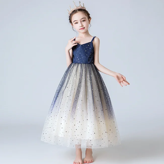 

PHB 30963 fluffy design fashion sequin girl dress wedding, As picture
