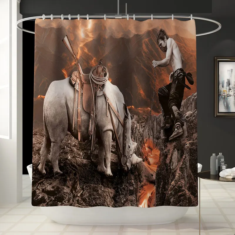 New arrival 3 pcs bathroom rug mat sets 1pc Printed Shower Curtain