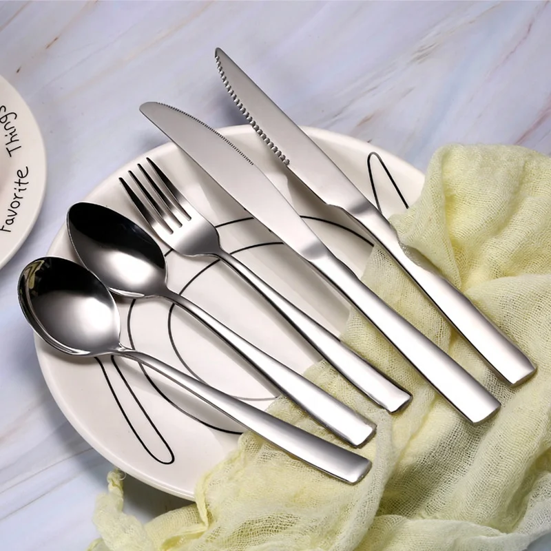 

Low MOQ And Short Delivery Stainless Steel Cutlery Flatware Set 5pcs Inox Hotel Cutlery Sets, Copper