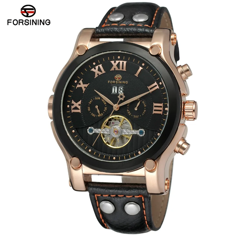 

Forsining 2019 New Arrival Genuine Leather Material sports mens automatic watch