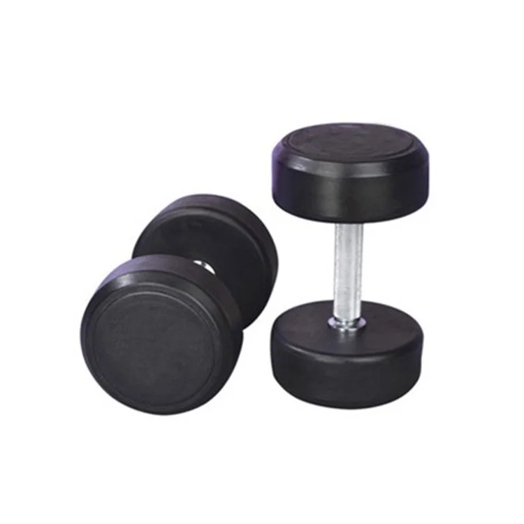 TZ-3002 fixed black rubber dumbbell set/ sporting goods
